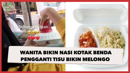 Viral Wanita Bikin Nasi Kotak buat Dibagikan, Benda Pengganti Tisu Bikin Melongo