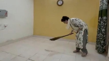 Watch: Detained Priyanka Gandhi sweeps floor at UP guest house