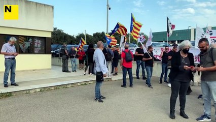 Concentració de suport d'independentistes sards al president Puigdemont