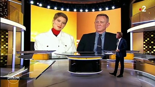 Léa Seydoux avec Daniel Craig en interview pour France 2 avec Laurent Delahousse.