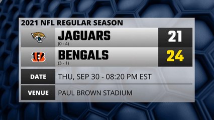 Jaguars @ Bengals Game Recap for THU, SEP 30 - 08:20 PM EST