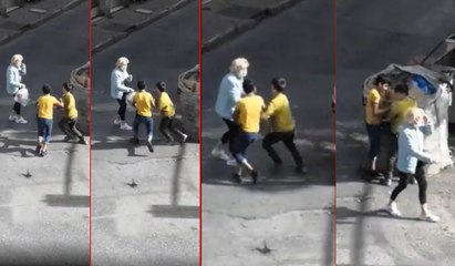 Okul çağındaki çocukların çöp kapma yarışı!