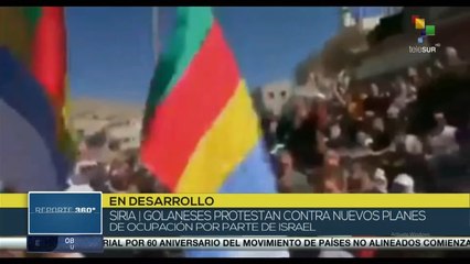 下载视频: Golaneses protestan contra nuevos planes israelíes sobre asentamientos en sus tierras