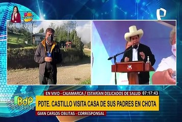 Pedro Castillo viajó a Cajamarca para visitar a sus padres que estarían delicados de salud