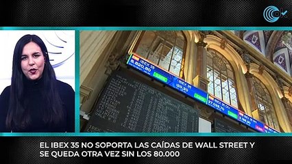 El Ibex 35 no soporta las caídas de Wall Street y se queda otra vez sin los 8.800 puntos