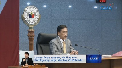 Lacson-Sotto tandem, hindi na raw itutuloy ang unity talks kay VP Robredo | Saksi