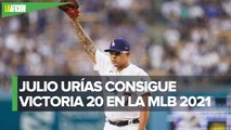 Julio Urías llega a las 20 victorias con los Dodgers en la MLB