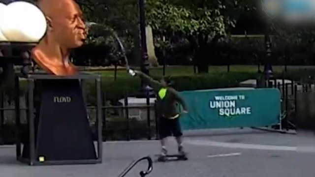 Etats-Unis : la statue de Georges Floyd vandalisée deux jours après son installation