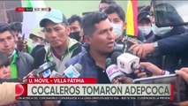 Cocaleros de varias federaciones de los Yungas logran tomar Adepcoca; la policía tuvo que replegarse