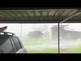 Hurricane Ida's Strong Winds Flipping an 18-Wheeler Trailer