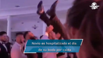 Amigos lanzan al aire a novio; lo dejan caer y le provocan daño vertebral