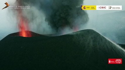 Diferentes bocas de erupción del volcán