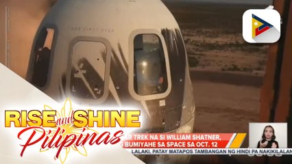 Capt. Kirk ng Star Trek na si William Shatner, nakatakdang bumiyahe sa space sa October 12