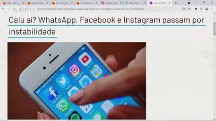 WhatsApp caiu: Plataforma, Facebook e Instagram passam por instabilidade