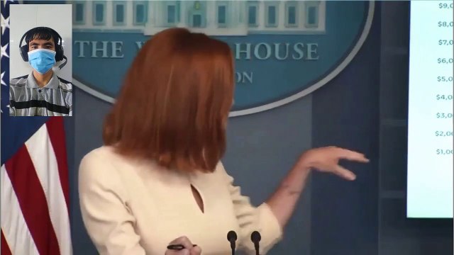 “What Senator McConnell is refusing to do is to pay the debts of what were rung up under his leadership.” — WH Press Sec. Jen Psaki shows a chart of the difference in debt incurred under Trump and Biden's presidencies.