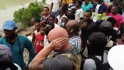 Vizit premyè Dam repiblik la Martine Moïse nan zòn Gabion komin Okay nan depatman Sid peyi a.