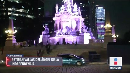 Quitan vallas metálicas que cubrían al Ángel de la Independencia