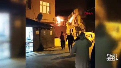 İş yerindeki yangında art arda patlama