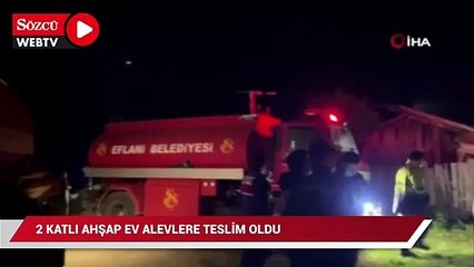 2 katlı ahşap ev alevlere teslim oldu