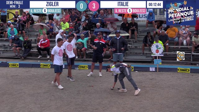 Demi-finale interrompue ZIGLER vs ITALIE : Mondial à pétanque Laurent BARBERO Ville de Fréjus 2021