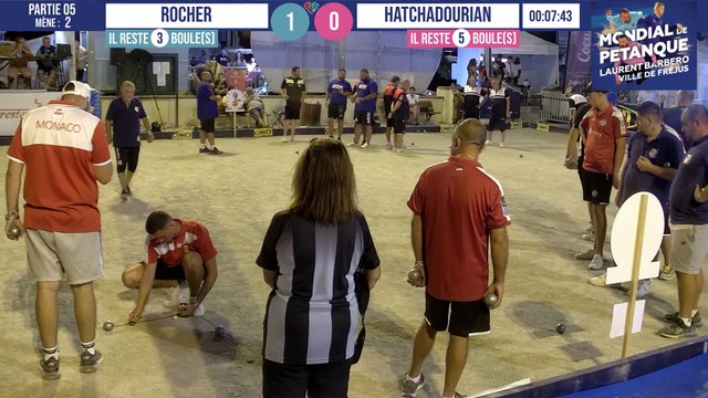 Poules ROCHER vs HATCHADOURIAN : Mondial à pétanque Laurent BARBERO Ville de Fréjus 2021