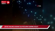 Çin'de onlarca drone izleyicilerin üzerine düştü