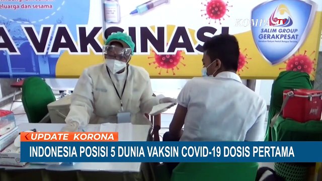 Indonesia Peringkat 5 Dunia Capai Vaksin Dosis I
