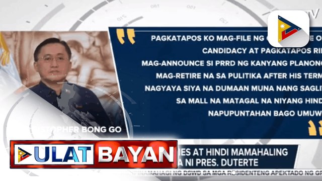 Sen. Go: Pres. Duterte, nag-ayang magtungo sa mall para makapaglibang saglit dahil laging nasa trabaho