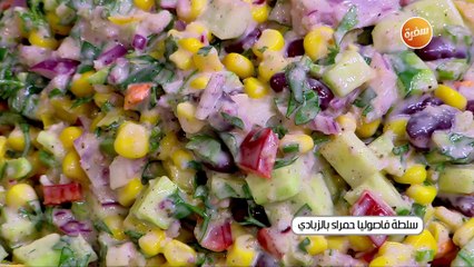 سلطة فاصوليا حمراء بالزبادي | الشيف شربيني