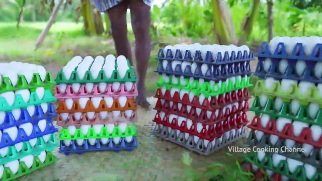 1000 FULL BOILED EGGS _ Egg Omelette Recipe Cooking with South Indian Village St