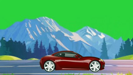 Beautiful Car green screen Animation effects mountain Road car hd