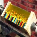 wood turning pencil lamp Large level of crafts  Giant Woodturning  Work With Giant Wood