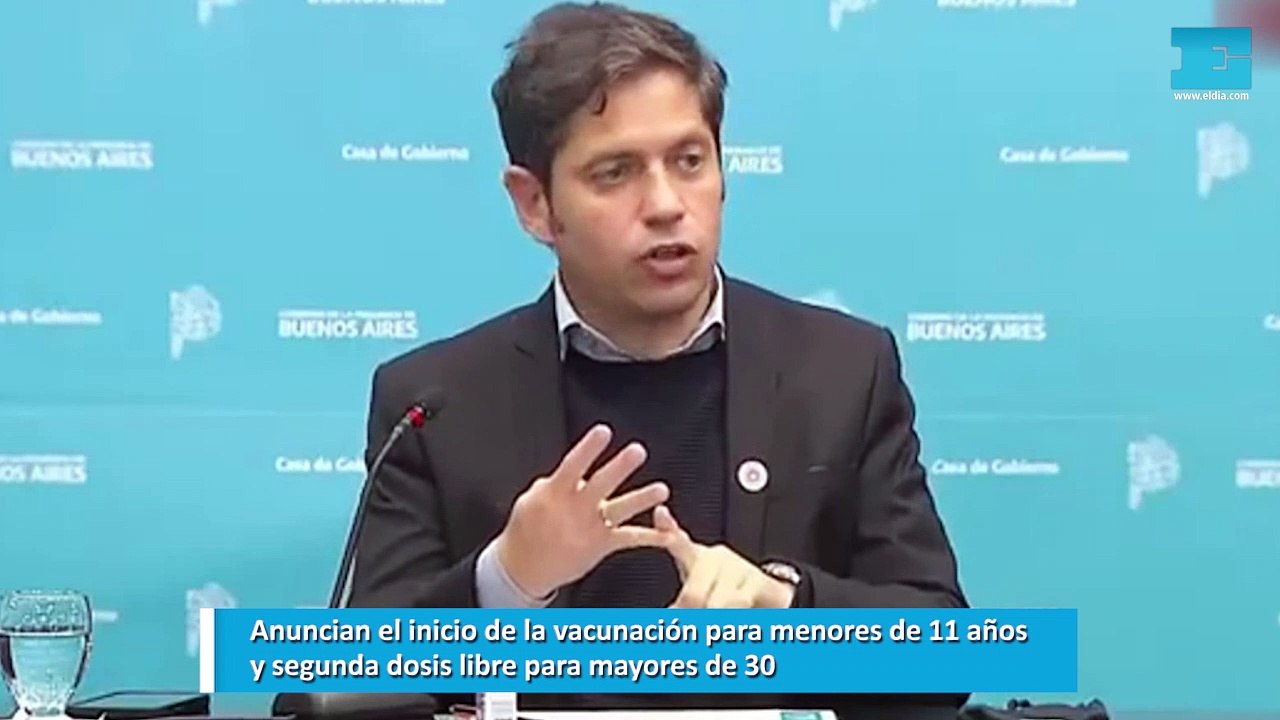 Anuncian el inicio de la vacunación para menores de 11 años y segunda dosis libre para mayores de 30