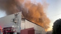 Son dakika haber | Hurda fabrikasında çıkan yangına müdahale ediliyor (2)