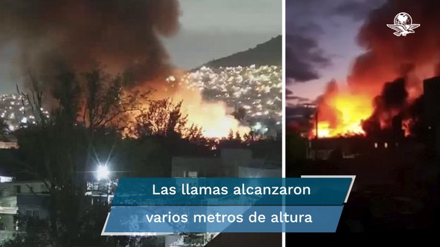 Se registra impresionante incendio en fábrica de muebles en Chicoloapan, Edomex