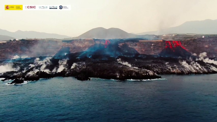 La erupción del volcán de La Palma a vista de dron