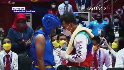Momen Airlangga Duduk Bareng Jokowi, Nonton Final Wushu PON XX Papua