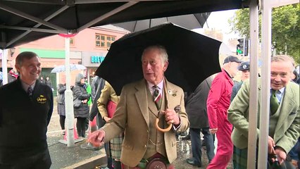 Charles can't escape the whisky on tour of Inverurie