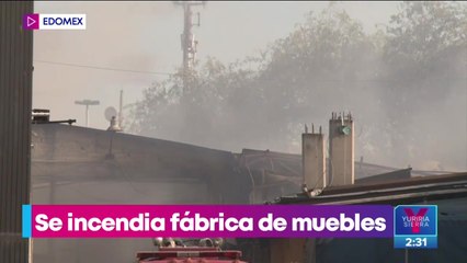 Incendio consume fábrica en San Vicente Chicoloapan, Edoméx
