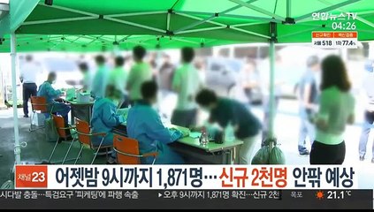 어젯밤 9시까지 1,871명…신규 2천명 안팎 예상