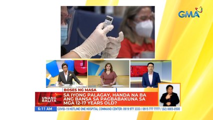Sa iyong palagay, handa na ba ang bansa sa pagbabakuna sa mga 12-17 years old? | UB
