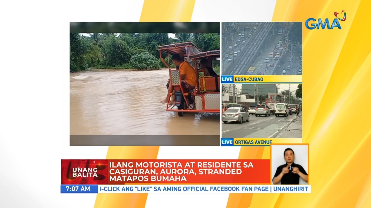 Ilang motorista at residente sa Casiguran, Aurora, stranded matapos bumaha | UB