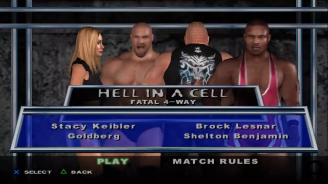 Here Comes the Pain Stacy Keibler(ovr 100) vs Goldberg vs Brock Lesnar vs Shelton Benjamin