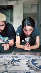 உடற்பயிற்சி செய்யும் போது முதுகில் ஏறி அமர்ந்து பின்னால் தட்டிய காதலர்... வறுபடும் ஸ்ருதிஹாசன்!