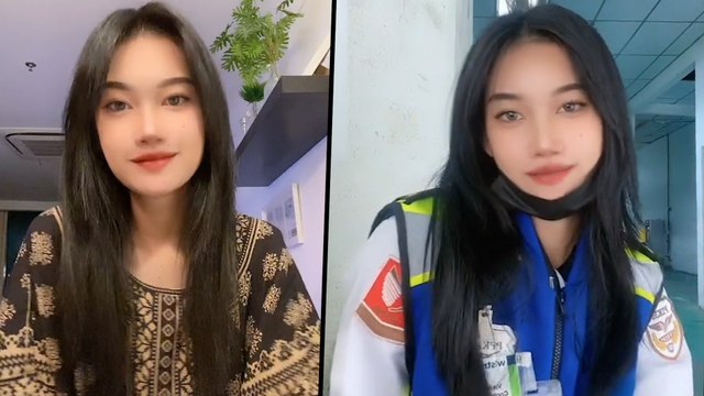Manisnya ‘akak guard’ ni, wajah cantik macam model tapi relax je jadi pengawal kilang