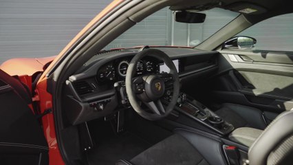 Porsche 911 Carrera 4 GTS Coupe in Lava Orange Interior Design