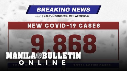DOH reports 9,868 new cases, bringing the national total to 2,622,917, as of OCTOBER 6, 2021