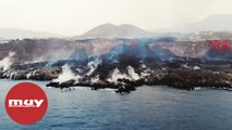 El delta de lava en La Palma, a vista de dron