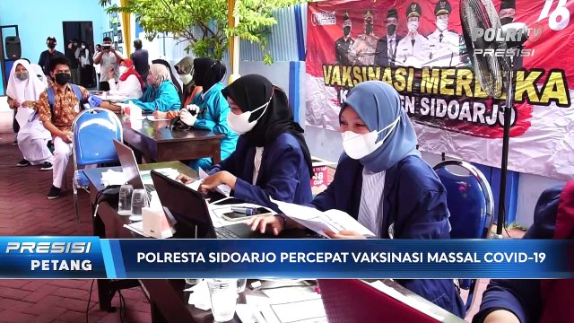 Cegah Penularan Covid-19, Polresta Sidoarjo Gelar Vaksinasi Pelajar & Rumah Ibadah