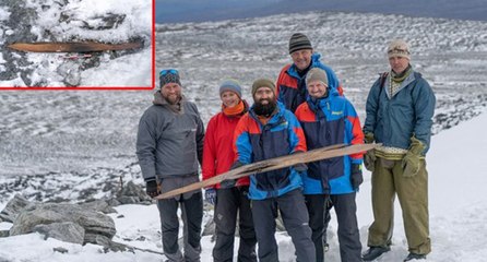 Buzullarda 1300 yıllık kayak takımı bulundu